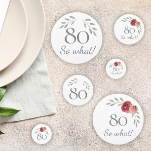 Funny 80 So What Watercolor Floral 80th Birthday Confetti