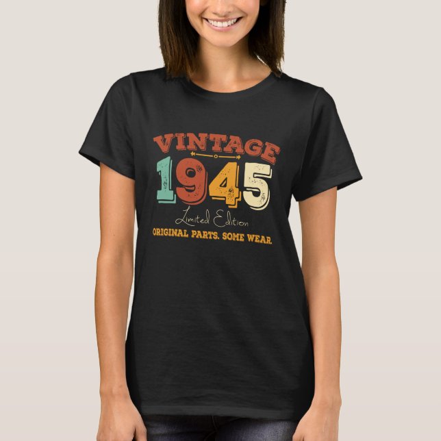 Funny 80 Year Old 1945 Vintage 80th Birthday Gift T-Shirt (Front)