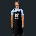 Funny 80th Birthday BBQ aprons for men<br><div class="desc">Funny 80th Birthday BBQ aprons for men. It took me 80 years to look this good. Cool present for eighty year old men; dad,  uncle,  grandpa,  brother,  boss,  coworker etc. Personalize age number,  slogan and colour. Cute Birthday party gift ideas. In black or any colour you like. Distressed font.</div>