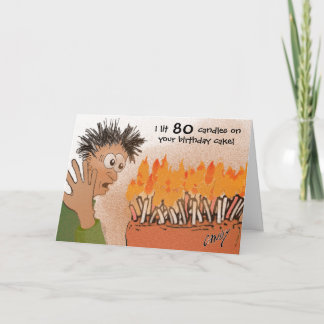 Funny 80th birthday card. card
