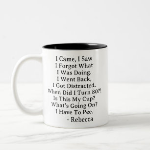 Funny 80th Birthday Celebration Two-Tone Coffee Mug
