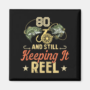 Funny 80th Birthday Fishing Shirt For Men Tank Top Magnet