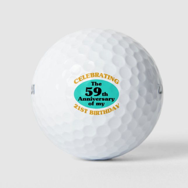 Funny 80th Birthday Gag Gift Golf Balls (Front)