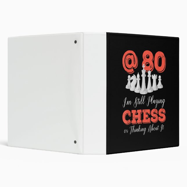 Funny 80th Birthday Gift - 80 Year Old Chess Queen Binder (Background)