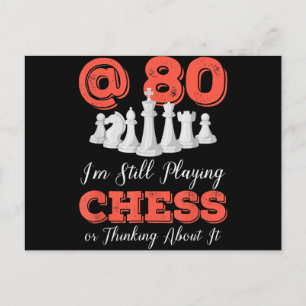 Funny 80th Birthday Gift - 80 Year Old Chess Queen Holiday Postcard