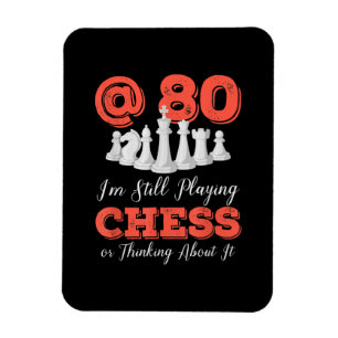 Funny 80th Birthday Gift - 80 Year Old Chess Queen Magnet