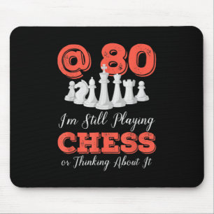 Funny 80th Birthday Gift - 80 Year Old Chess Queen Mouse Pad
