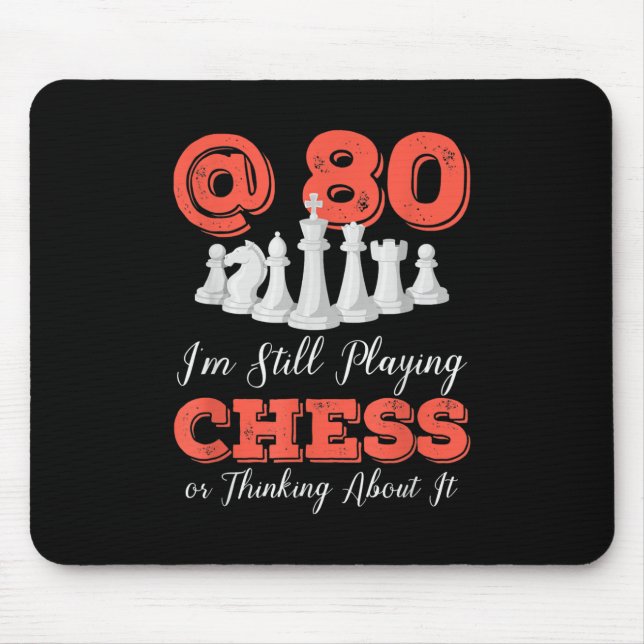 Funny 80th Birthday Gift - 80 Year Old Chess Queen Mouse Pad (Front)