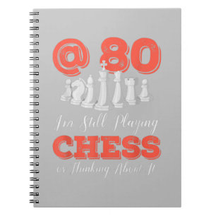 Funny 80th Birthday Gift - 80 Year Old Chess Queen Notebook