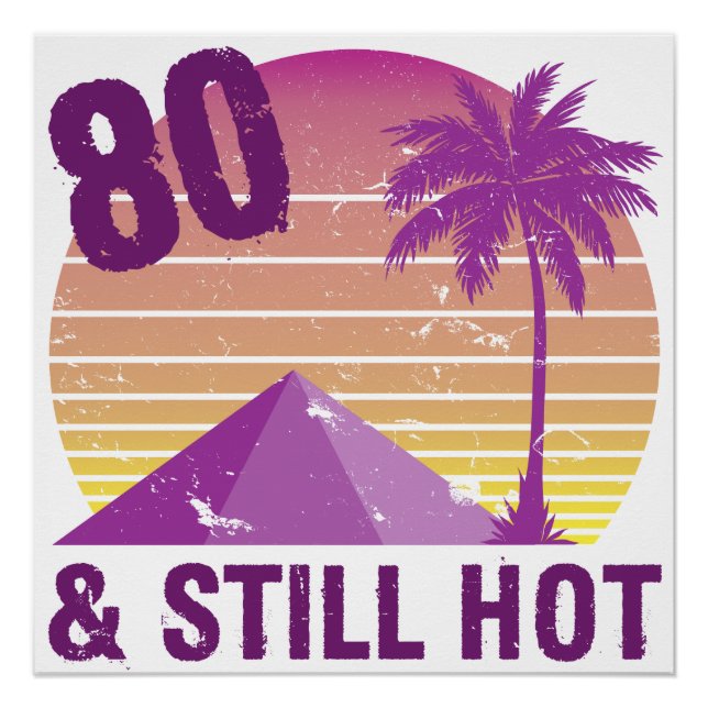 Funny 80th Birthday Hot Poster (Front)