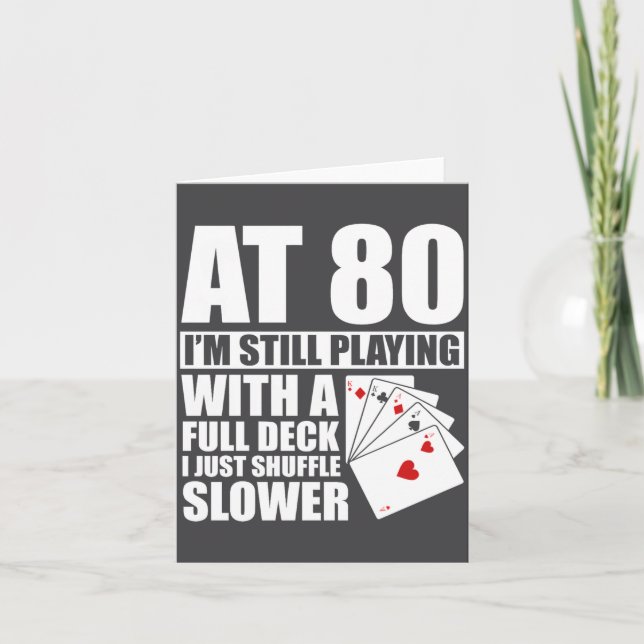 Funny 80th Birthday Ker Player 80 Year Old Retro  Card (Front)