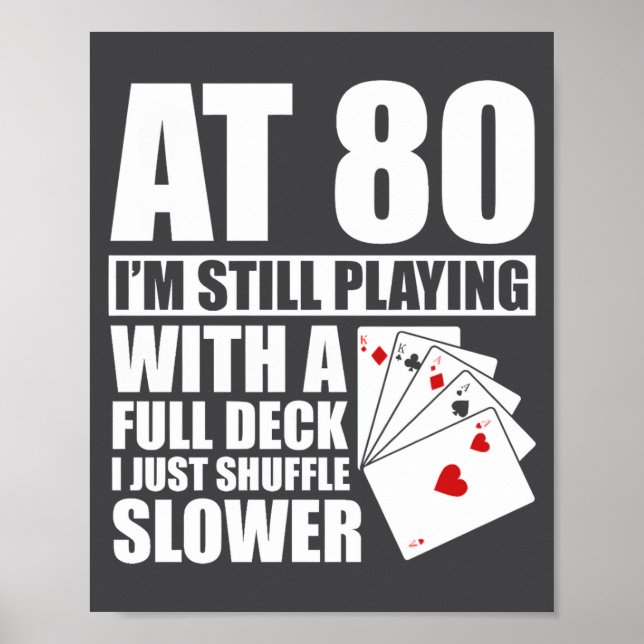 Funny 80th Birthday Ker Player 80 Year Old Retro  Poster (Front)