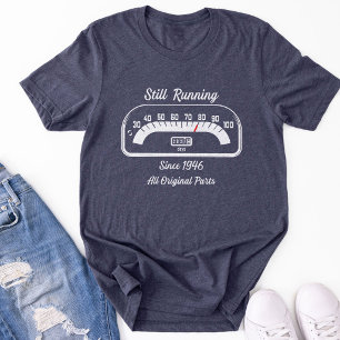 Funny 80th Birthday Odometer Vintage Car Lover Tri-Blend Shirt