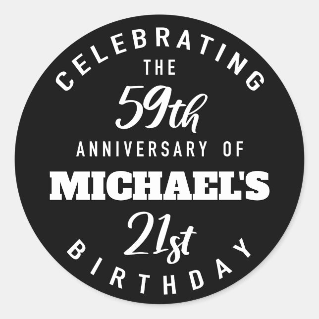 Funny 80th Birthday Personalized Classic Round Sticker (Front)