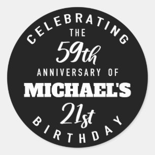 Funny 80th Birthday Personalized Classic Round Sticker