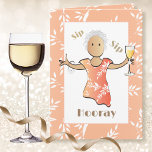 Funny 80th Cute Cartoon Ethnic Woman Fun Birthday Card<br><div class="desc">Get the party started with this cute and fun birthday card toasting that fabulous 80 year old.  Personalize with her name and a message</div>