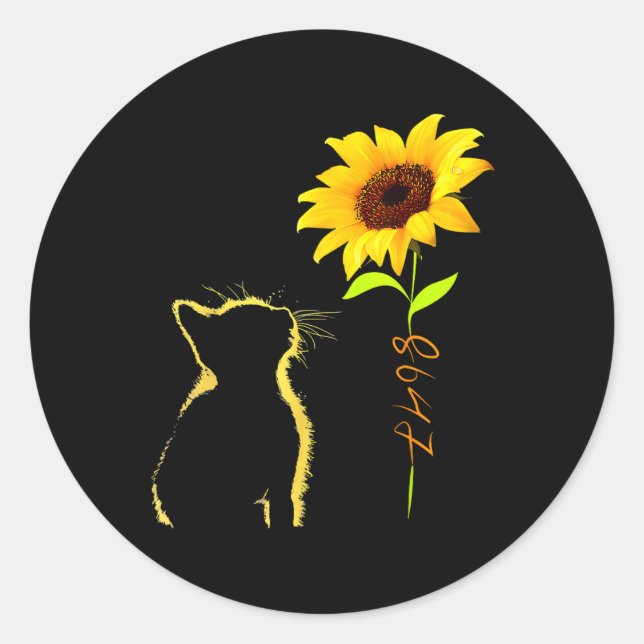 Funny 8647 Subtle 86 47 Cat Sunflower Trump Cat Lo Classic Round Sticker (Front)