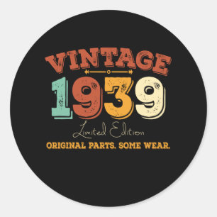 Funny 86 Year Old 1939 Vintage 86th Birthday Gift Classic Round Sticker