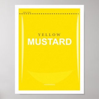 Funny 8.5"x11" Yellow Mustard Packet Poster