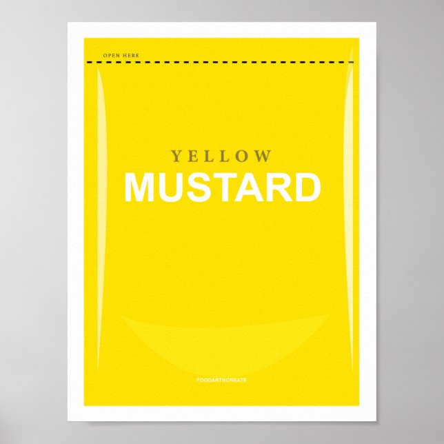 Funny 8.5"x11" Yellow Mustard Packet Poster (Front)