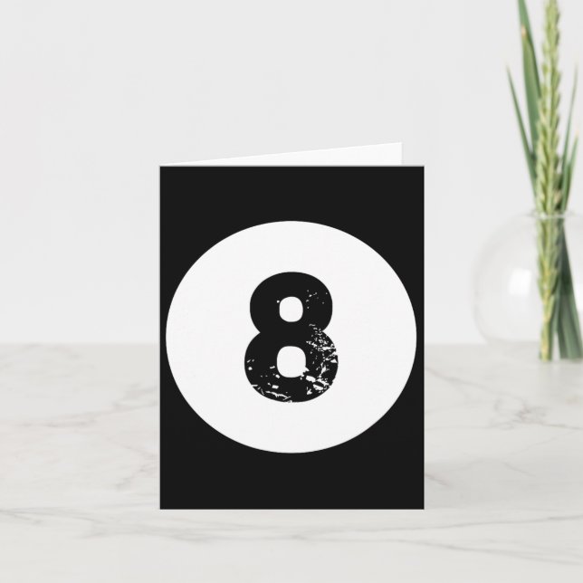 Funny 8 Ball Magic Billiards Pool Lazy Halloween C Card (Front)