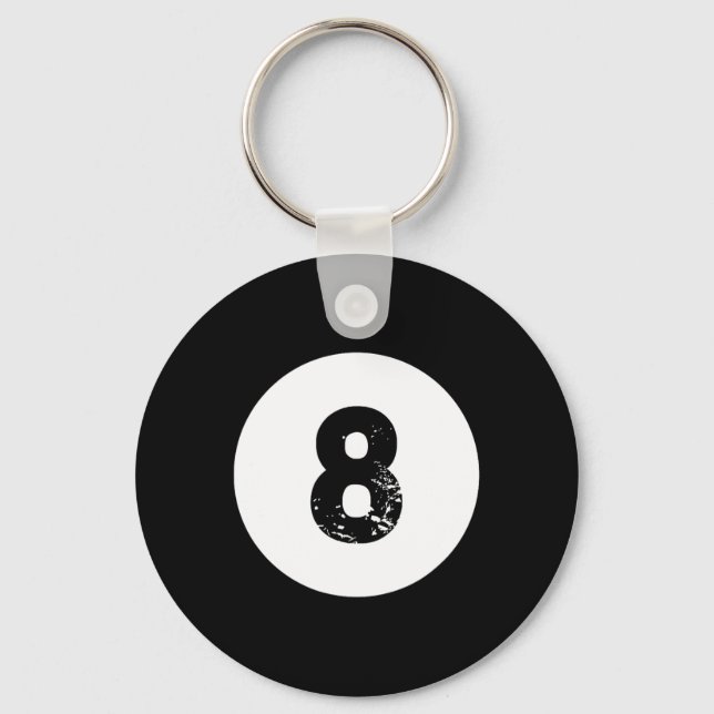 Funny 8 Ball Magic Billiards Pool Lazy Halloween C Keychain (Front)
