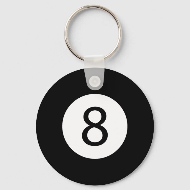 Funny 8 Ball Magic Billiards Pool Lazy Halloween C Keychain (Front)