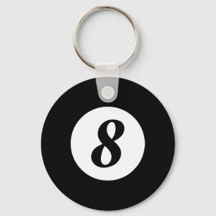 Funny 8 Ball Magic Billiards Pool Lazy Halloween C Keychain