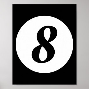 Funny 8 Ball Magic Billiards Pool Lazy Halloween C Poster