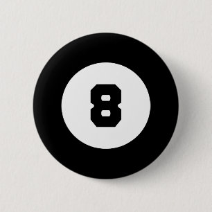 Funny 8 Ball Magic Eight Ball Billiards Pool Black 2 Inch Round Button