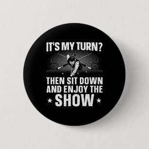 Funny 8 Ball Pool Design For Men Women Pool Player 2 Inch Round Button