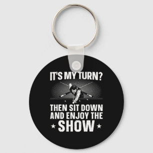 Funny 8 Ball Pool Design For Men Women Pool Player Keychain