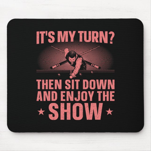 Funny 8 Ball Pool Design For Men Women Pool Player Mouse Pad (Front)