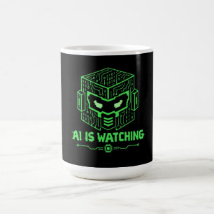  Funny 8-Bit Pixel Robot AI Is Watching Retro Game Coffee Mug