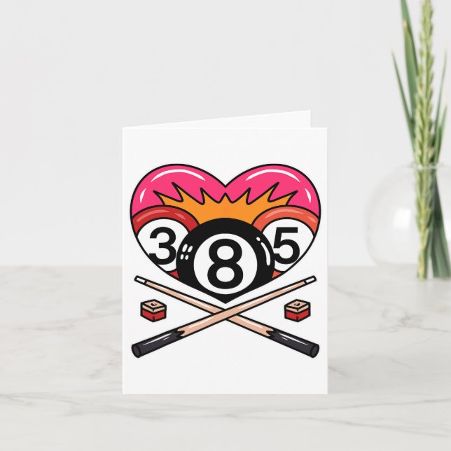Funny 8 Ll Billiard Pool Player Eight Ll Billiards Card (Front)