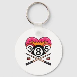 Funny 8 Ll Billiard Pool Player Eight Ll Billiards Keychain
