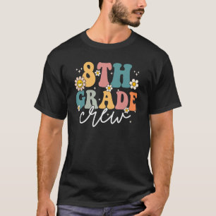 Funny 8th Grade Crew Back To School Retro Groovy V T-Shirt
