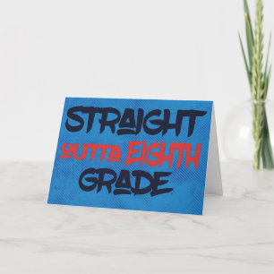Funny 8th Grade Graduation Congratulations Blue Card