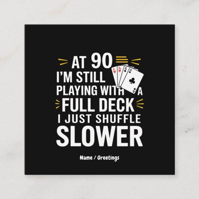 Funny 90th Birthday Gift Cards Full Deck of Laughs (Front)