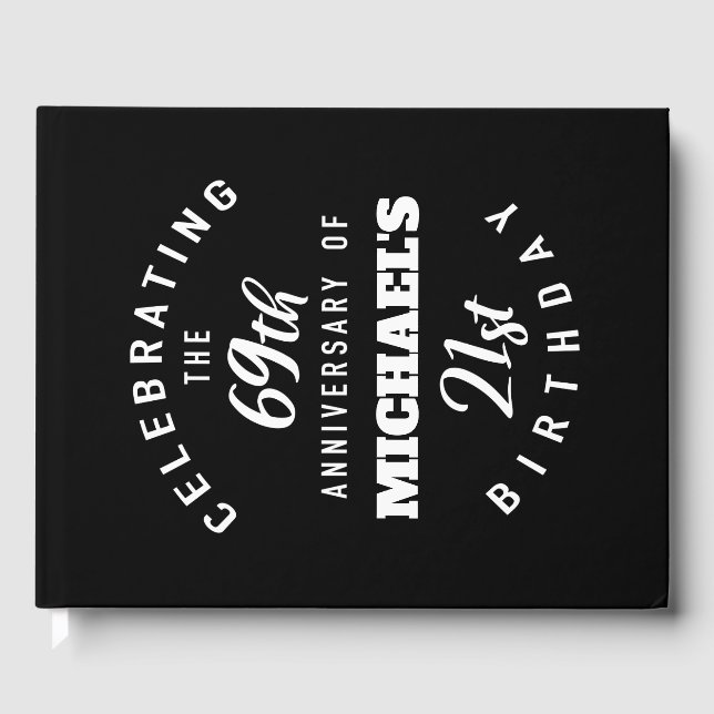 Funny 90th Birthday Personalized Guest Book (Front)