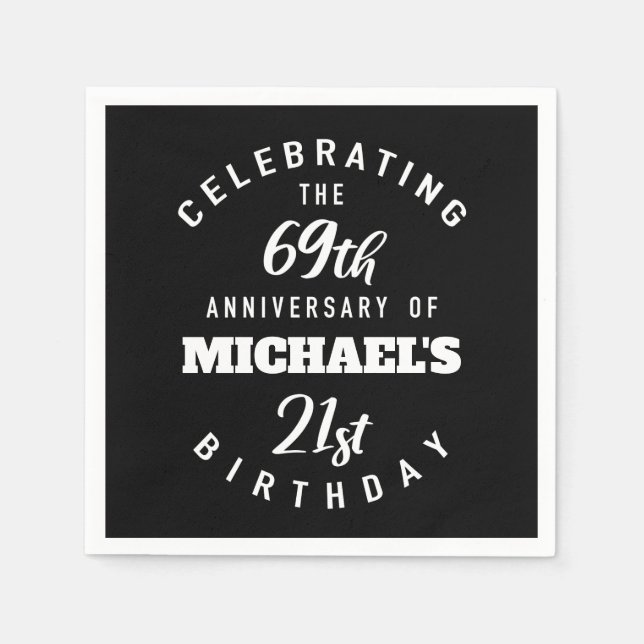 Funny 90th Birthday Personalized Napkin (Front)