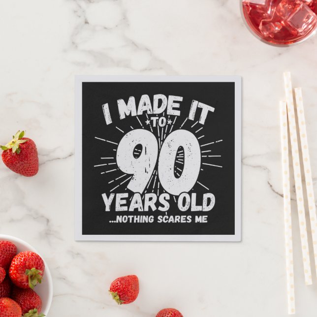 Funny 90th Birthday Quote Sarcastic 90 Year Old Napkin (Insitu)