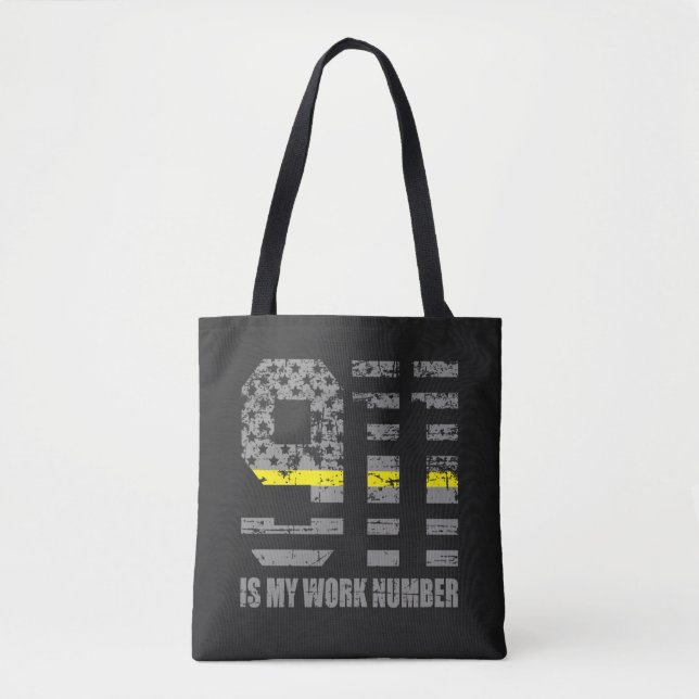 Funny 911 Dispatcher Tote Bag (Front)
