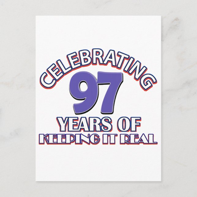 Funny 97th birthday designs postcard (Front)