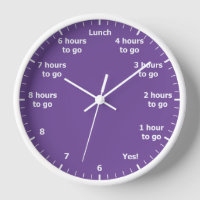 Funny 9 to 5 Work Hour Countdown Purple Office