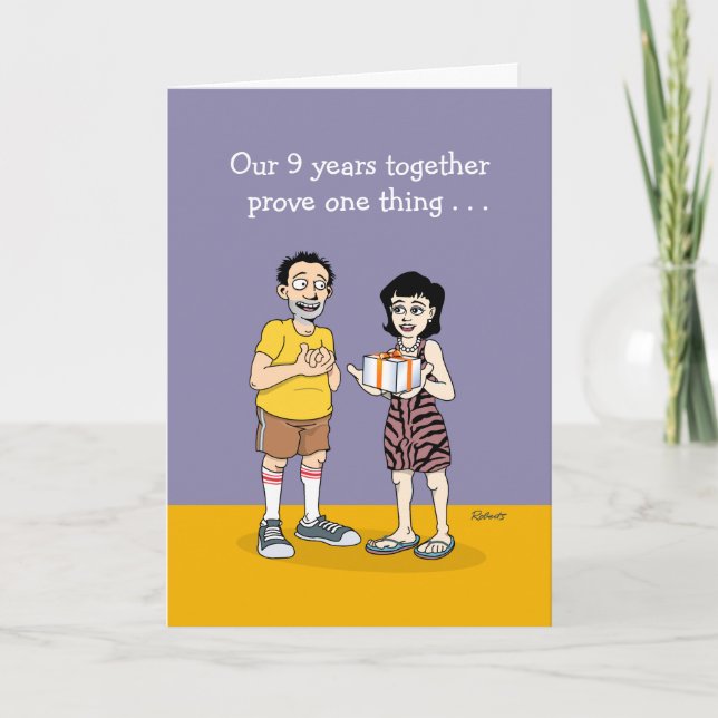 Funny 9th Anniversary Card (Front)