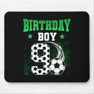Funny 9th Birthday Boy Soccer Theme Party 9 Year O Mouse Pad