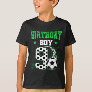 Funny 9th Birthday Boy Soccer Theme Party 9 Year O T-Shirt