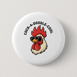 Funny A Doodle Cool Chicken Lover Pun _1 2 Inch Round Button