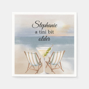 Funny A Tini Bit Older Beach Party 50th Birthday Napkin